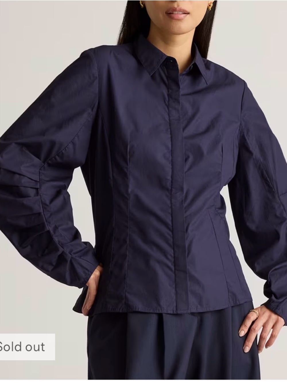 Quince 100% Organic Cotton Poplin Balloon Sleeve Shirt